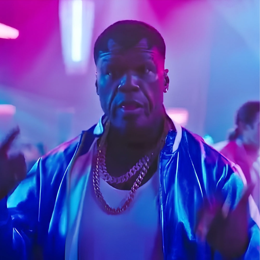 Street Fighter 50 Cent Silver Leather Jacket