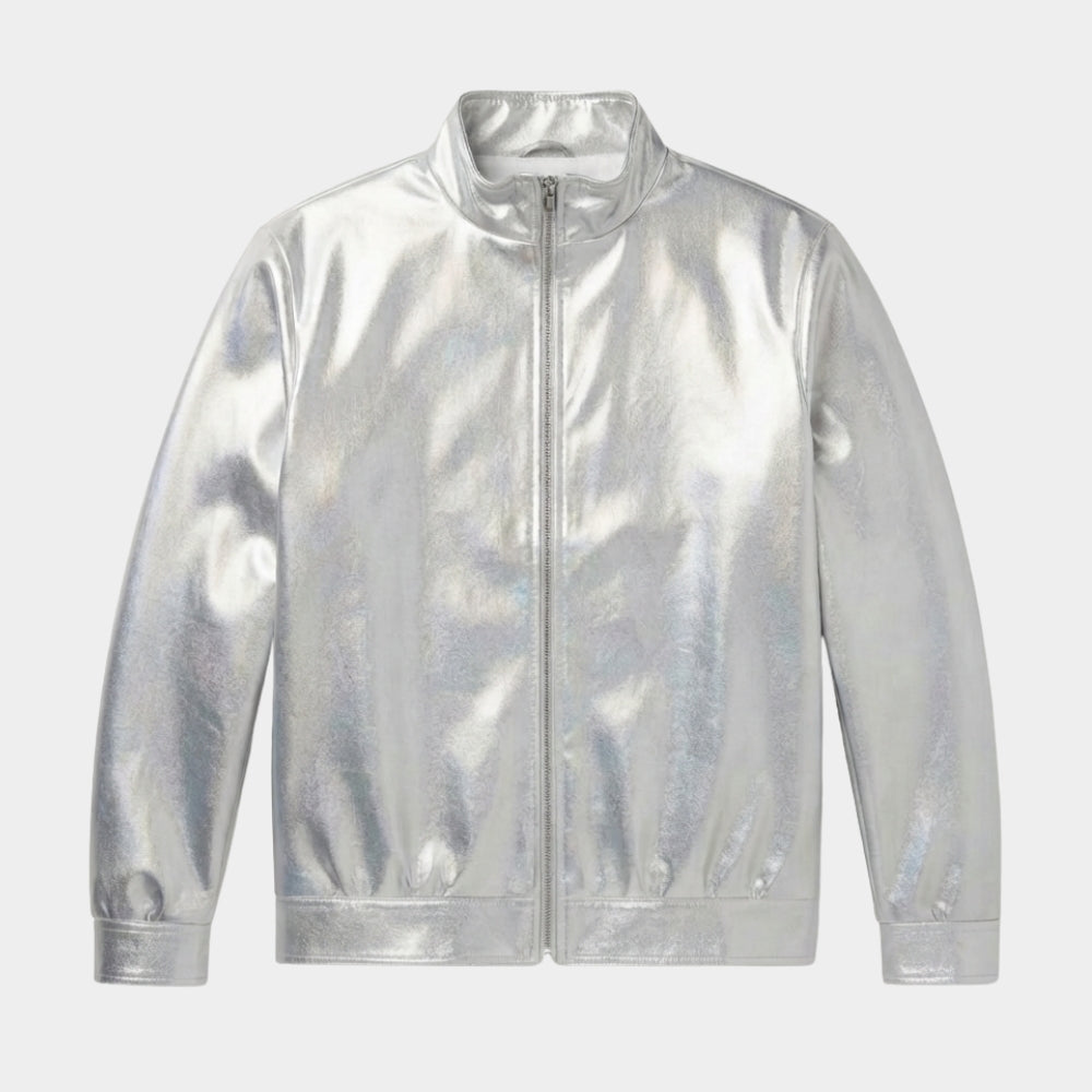 Street Fighter 50 Cent Silver Leather Jacket