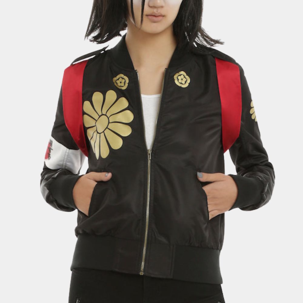 Suicide Squad  Karen Fukuhara Tatsu Yamashiro Katana Black Bomber Jacket - Front View