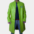 Super Sab  Dragon Ball Green Leather Jacket - Front View