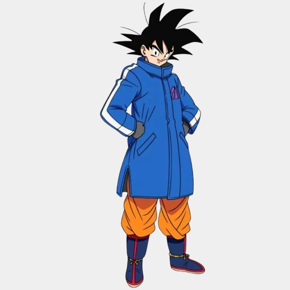 Super Sab  Dragon Ball Green Leather Jacket - Posture Front View