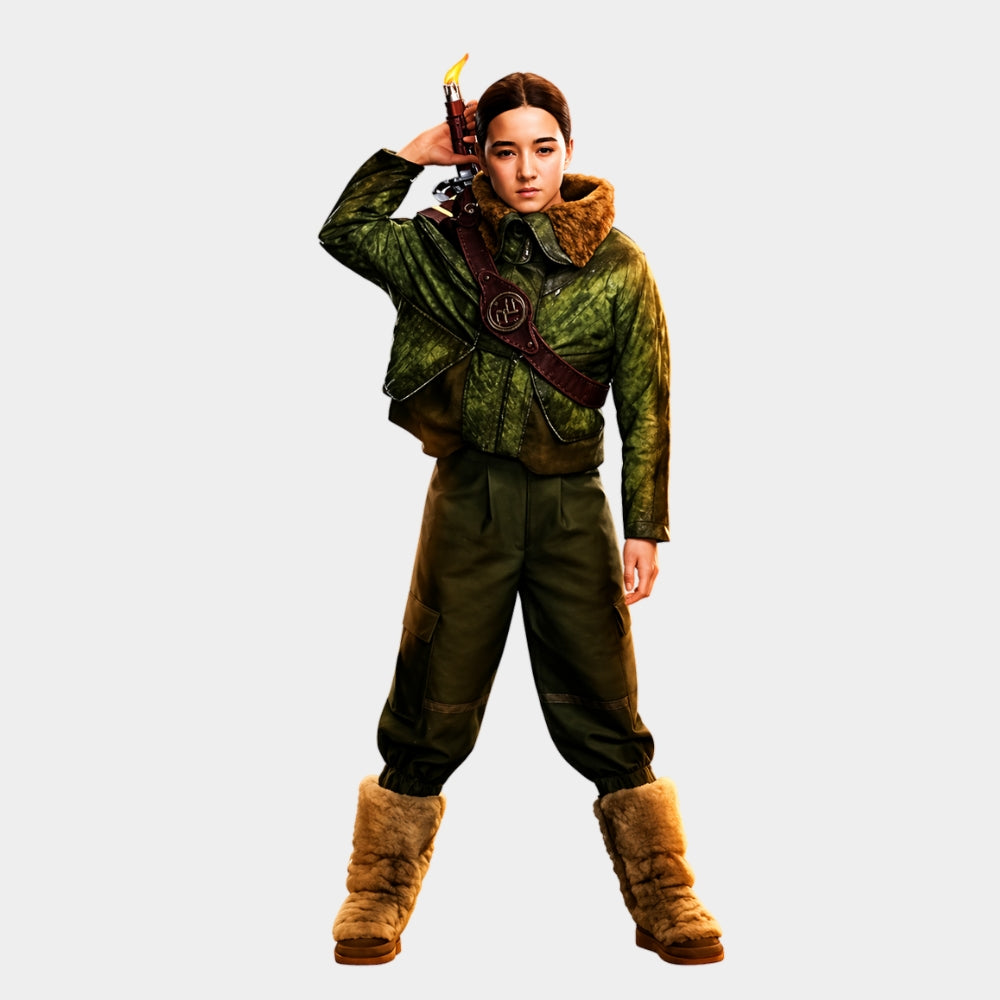 Supergirl Ruthye Marye Knoll Jacket with Fur Collar