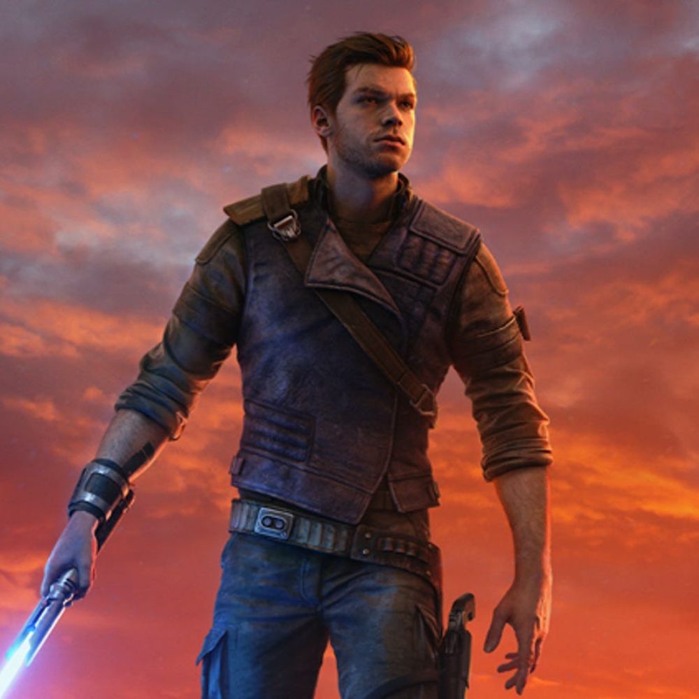 Survivor Star Wars Jedi Blue Leather Flat Vest - Character Front View