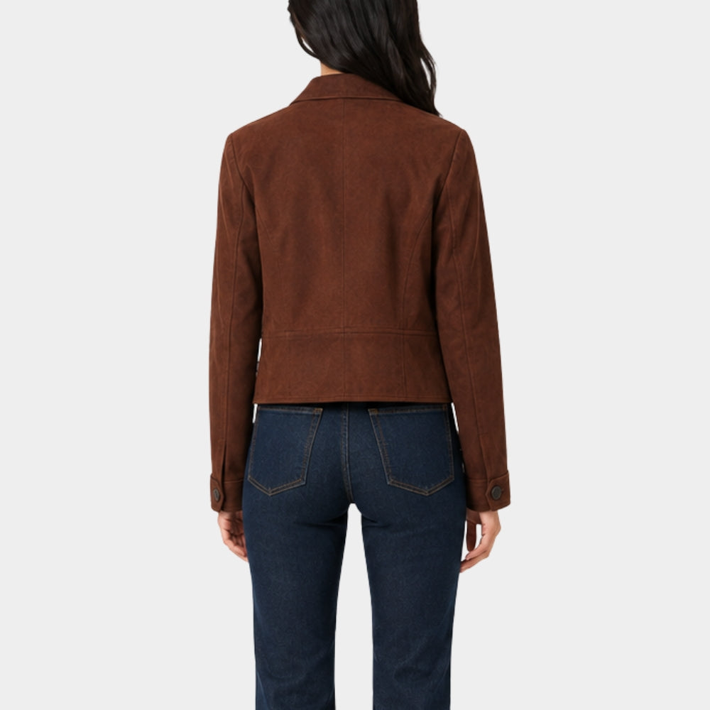 The Walking Dead Aimee Brown Suede Leather Jacket