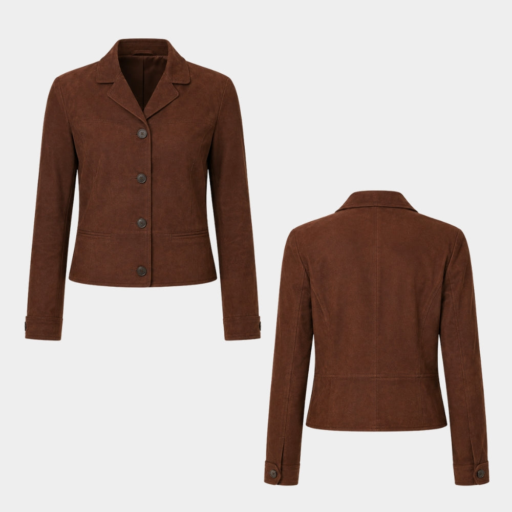 The Walking Dead Aimee Brown Suede Leather Jacket