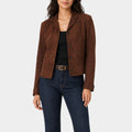 The Walking Dead Aimee Brown Suede Leather Jacket