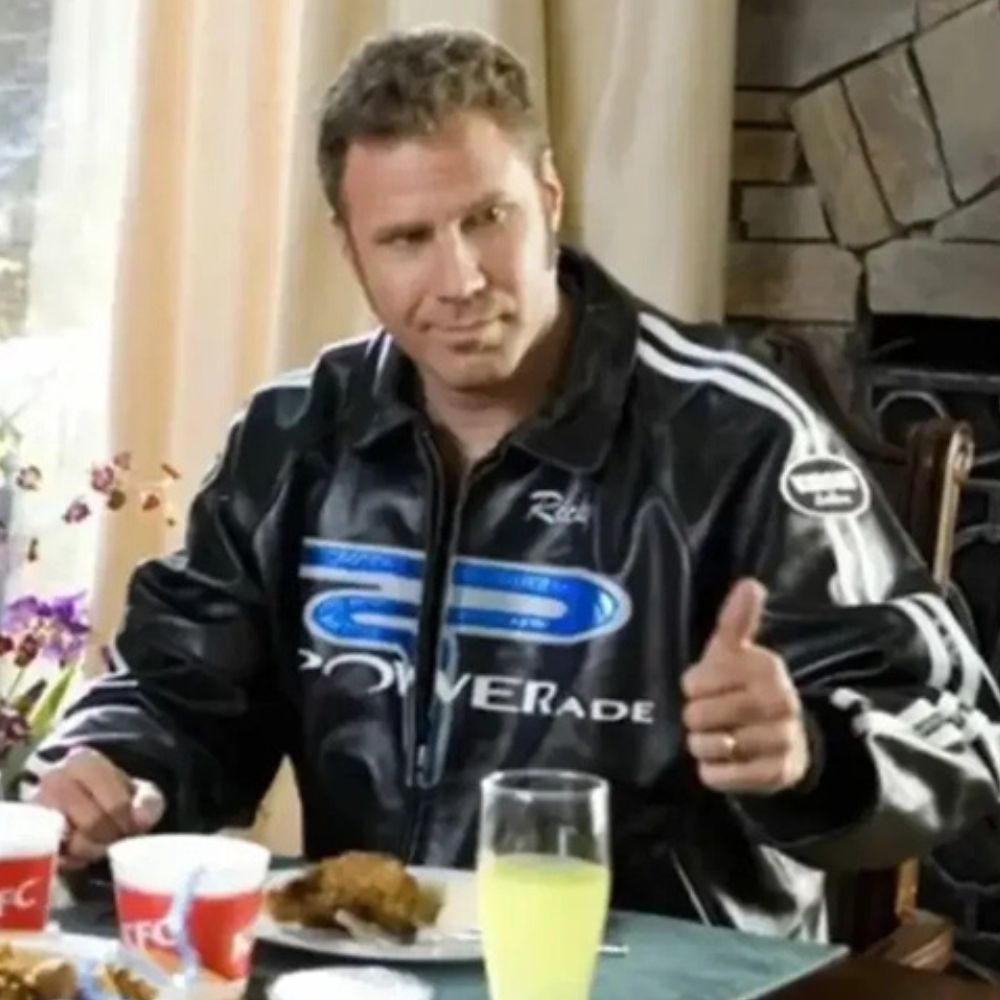 Talladega Nights The Ballad of Ricky Bobby Powerade Black Leather Jacket - Side View