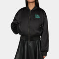 Taylor Swift  &nbsp;The Life Of A Show Girl Black Printed Bomber Jacket - Front View