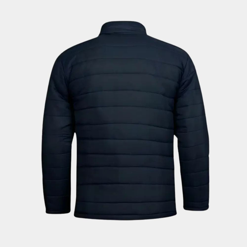 Ted Lasso S02 Jason Sudeikis Navy Blue Parachute Puffer Jacket-back-posture