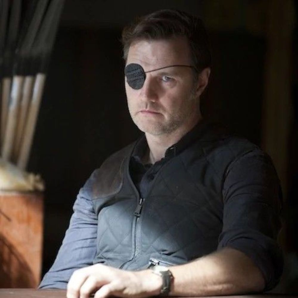 David Morrissey Black Quilted Vest-character