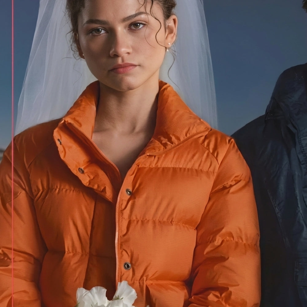 The Drama Zendaya Orange Puffer Jacket
