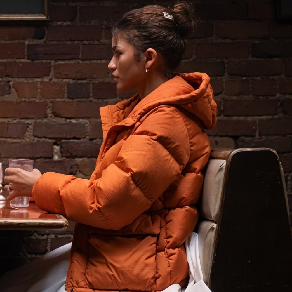 The Drama Zendaya Orange Puffer Jacket