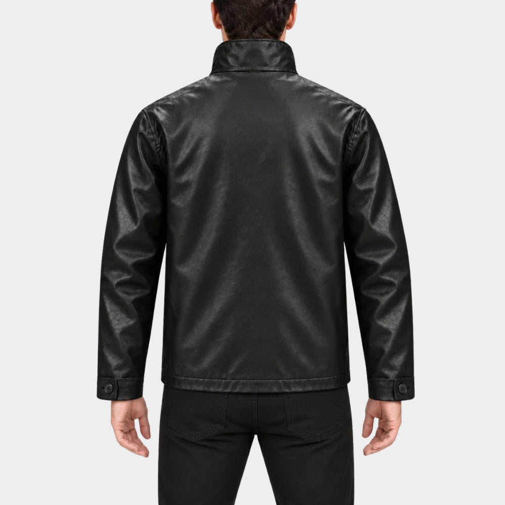 The Fix Zachary Levi Black Leather Jacket