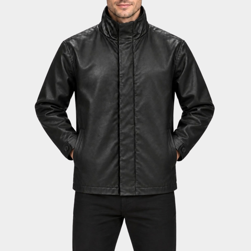 The Fix Zachary Levi Black Leather Jacket