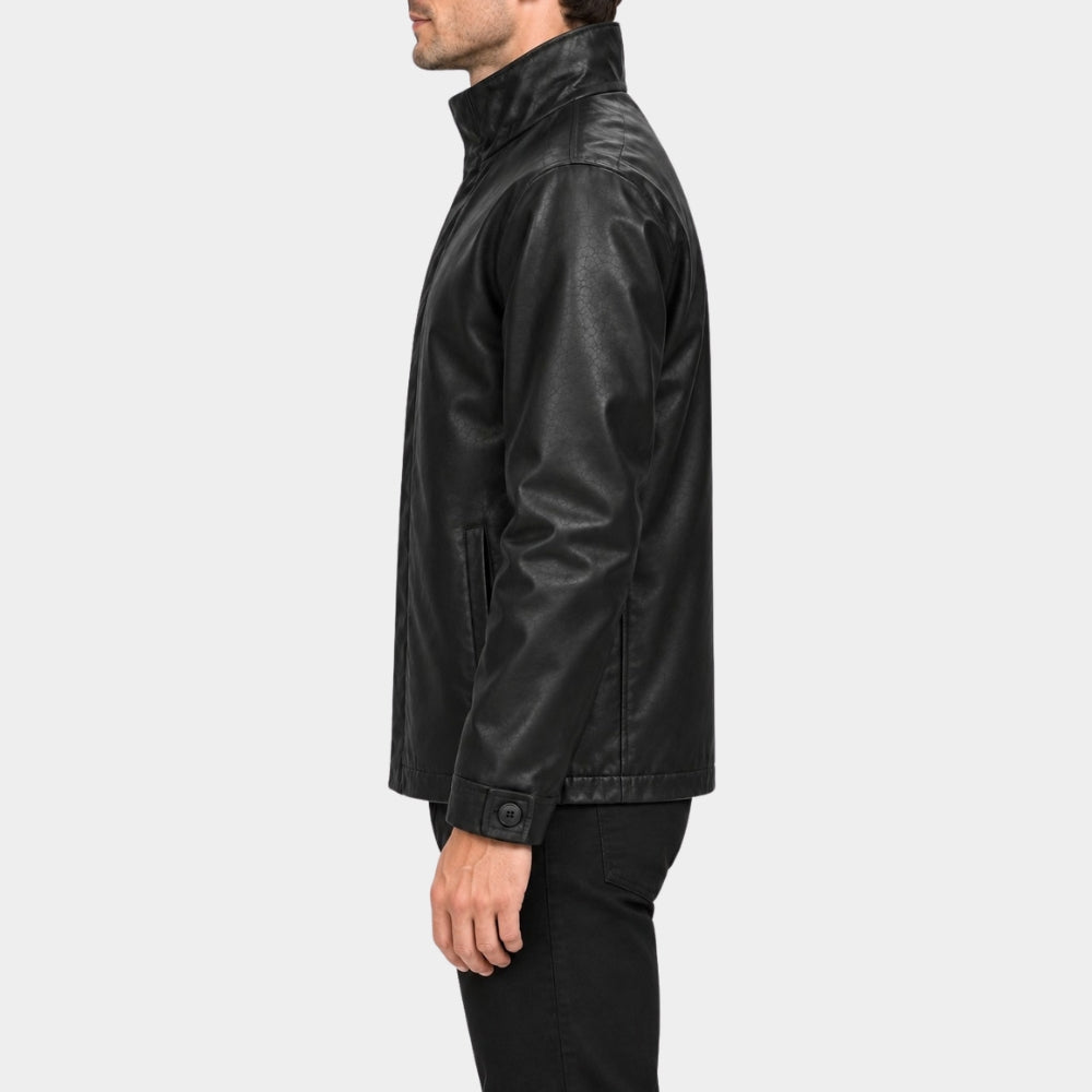 The Fix Zachary Levi Black Leather Jacket
