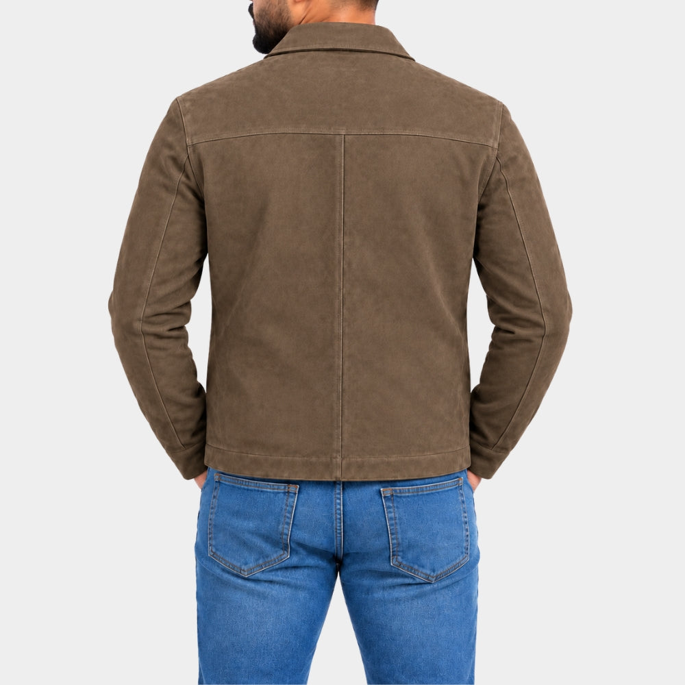 Cliff Booth Brad Pitt Suede Leather Jacket