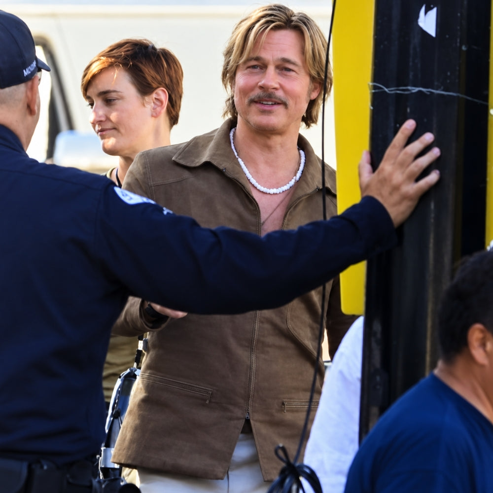 Cliff Booth Brad Pitt Suede Leather Jacket