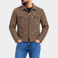 Cliff Booth Brad Pitt Suede Leather Jacket
