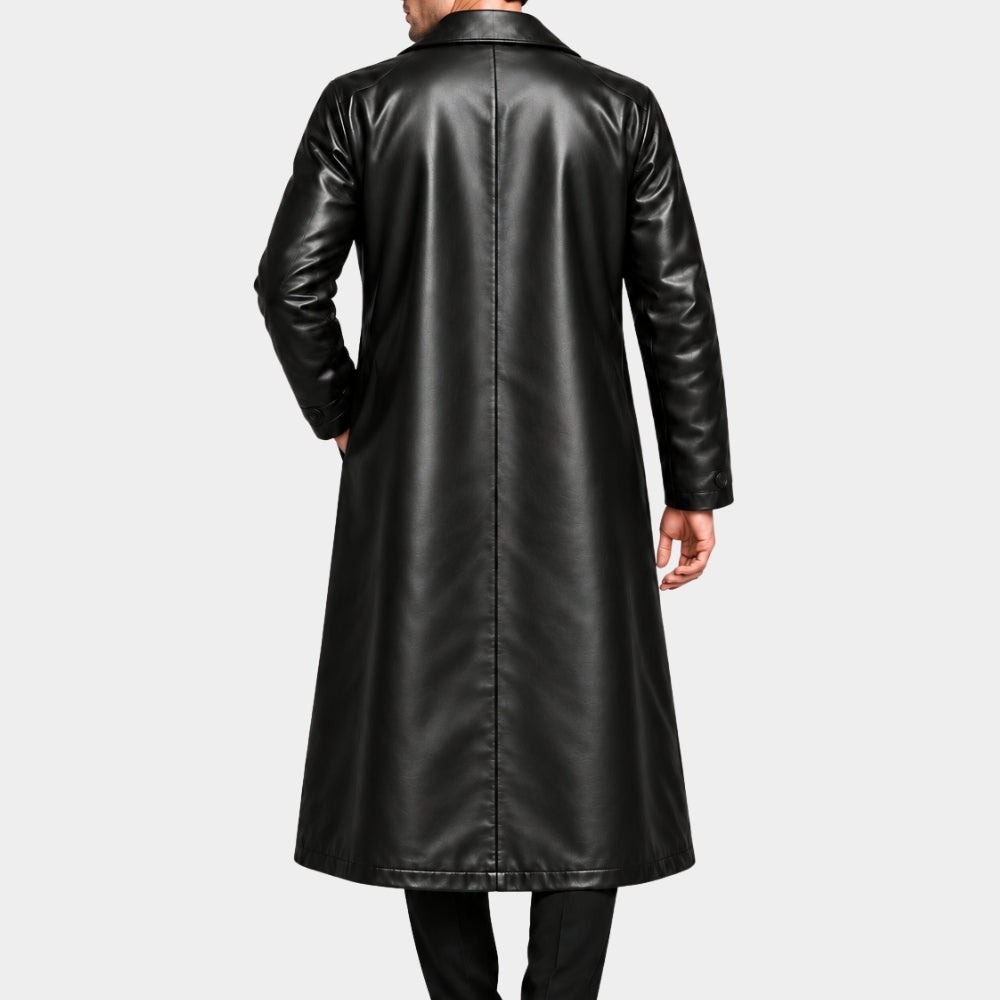 The Grim Rapper Lamarr Mattison Black Leather Long Coat