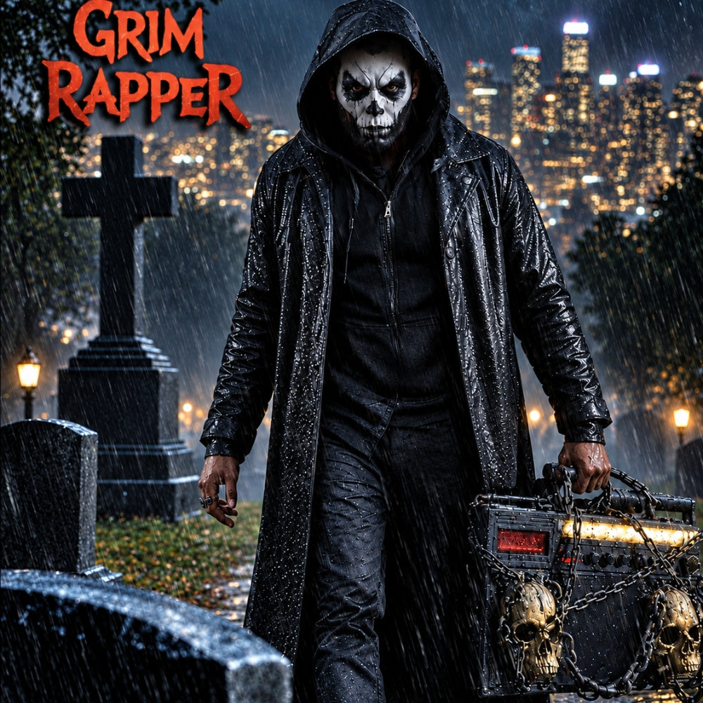 The Grim Rapper Lamarr Mattison Black Leather Long Coat