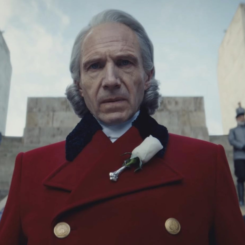 The Hunger Games Sunrise on the Reaping Ralph Fiennes Red Coat