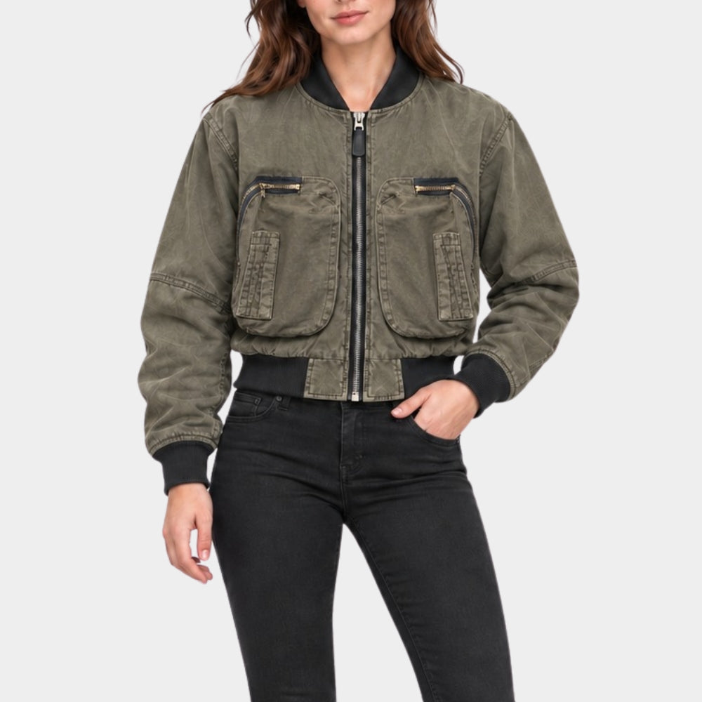 The Last Temptation of Becky Cropped Bomber Jacket