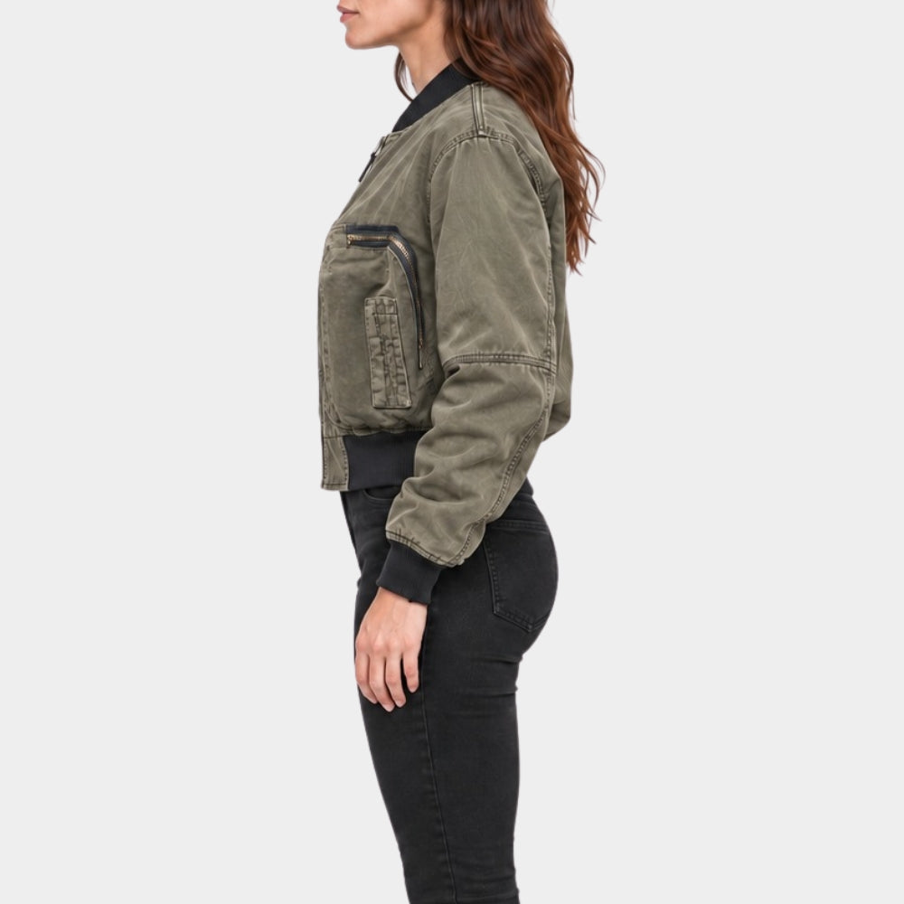 The Last Temptation of Becky Cropped Bomber Jacket