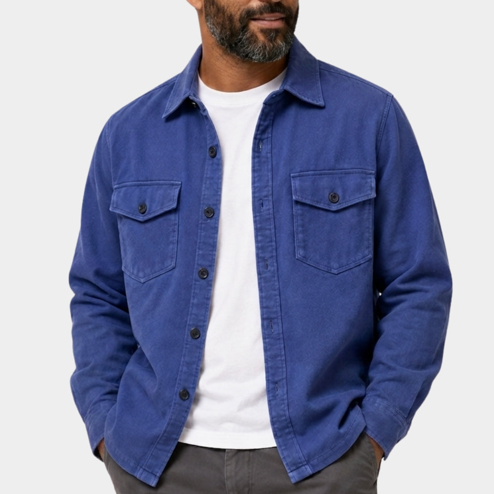 The Runner Alan Ritchson Blue Cotton Jacket