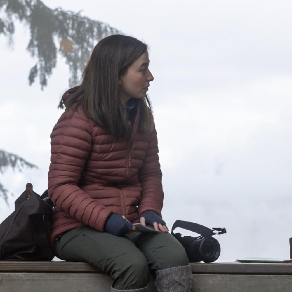 The Social Reckoning Mikey Madison Red Puffer Jacket