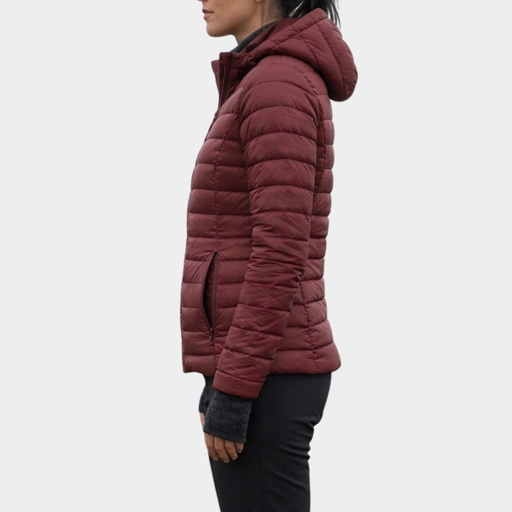 The Social Reckoning Mikey Madison Red Puffer Jacket