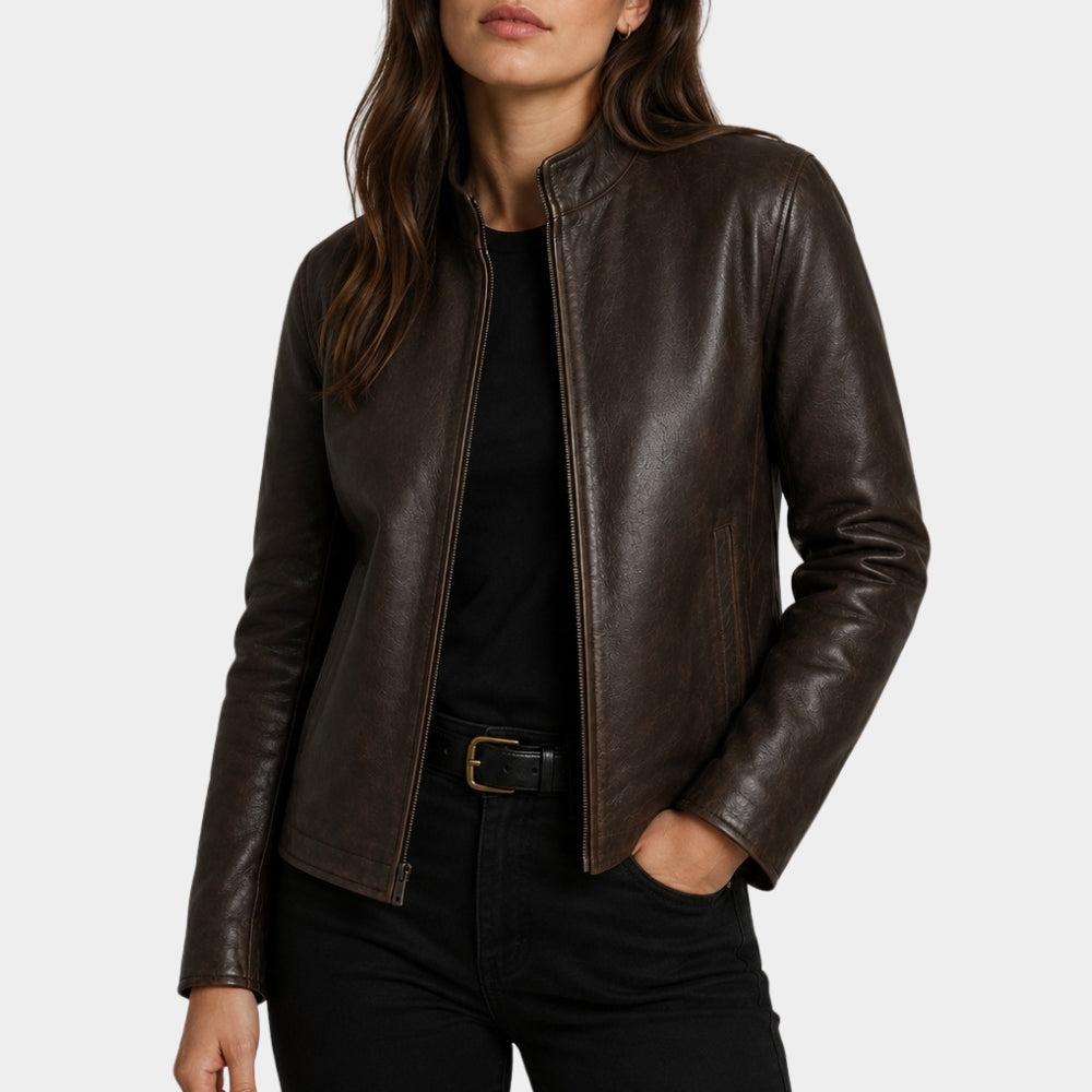 The Walking Dead Aimee Brown Leather Jacket
