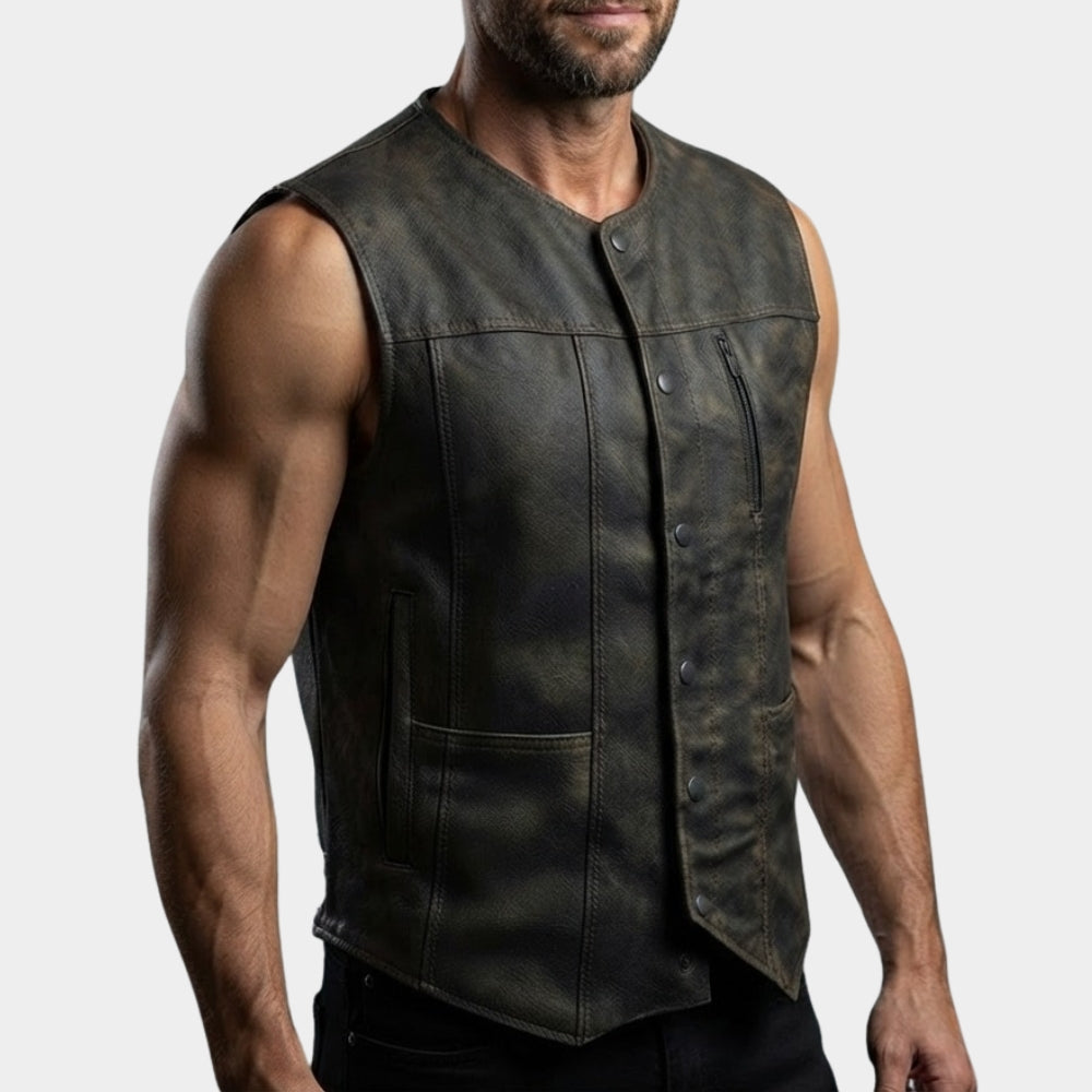 The Walking Dead Walker Black Leather Vest