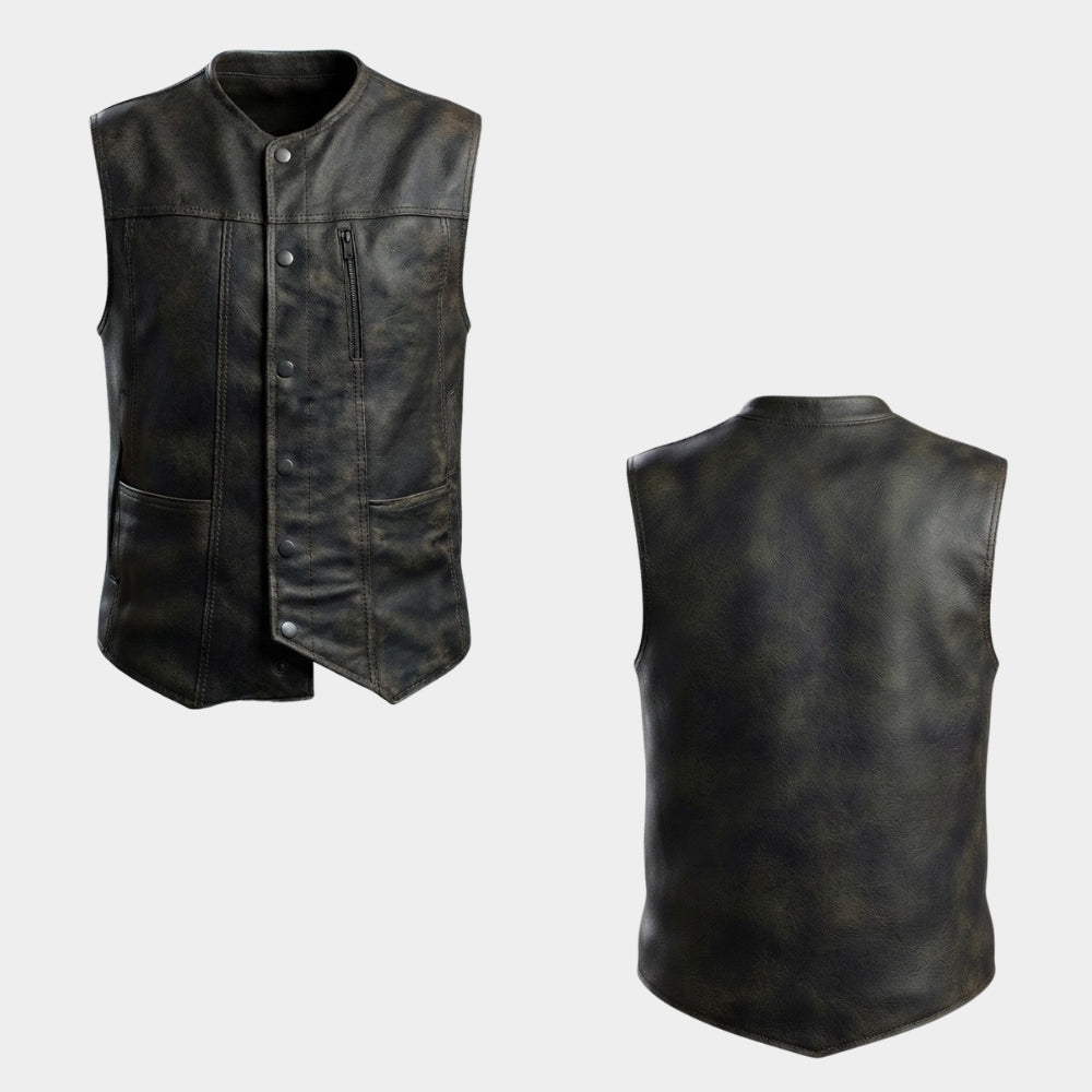 The Walking Dead Walker Black Leather Vest