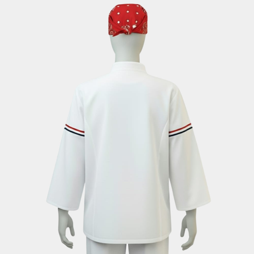 The Bear S03  Sydney Adamu Chef White Jacket -  Mannequin Back View