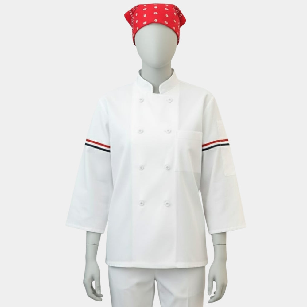 The Bear S03  Sydney Adamu Chef White Jacket -  Mannequin Front View