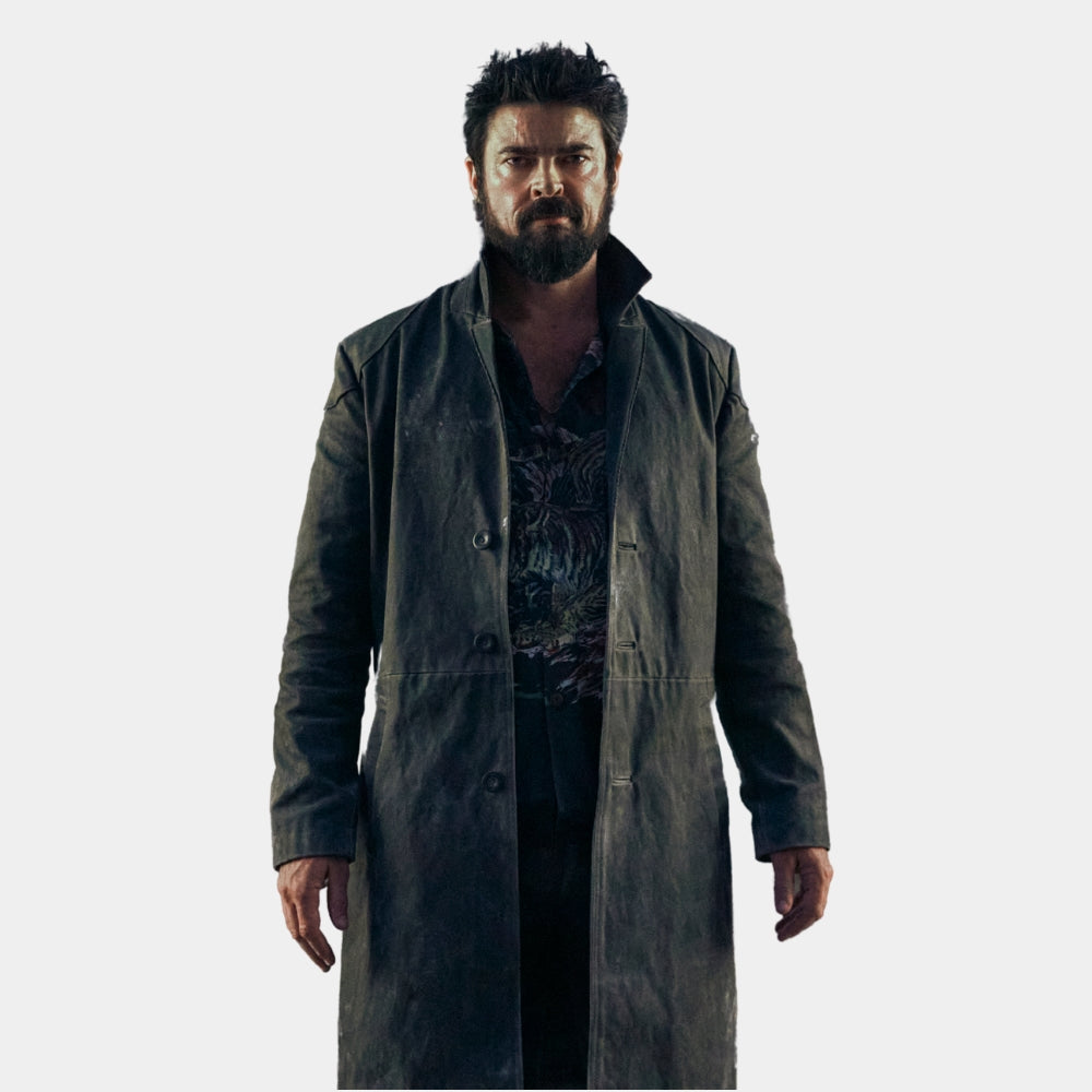 The Boys Billy Butcher Black Trench Coat - Front View