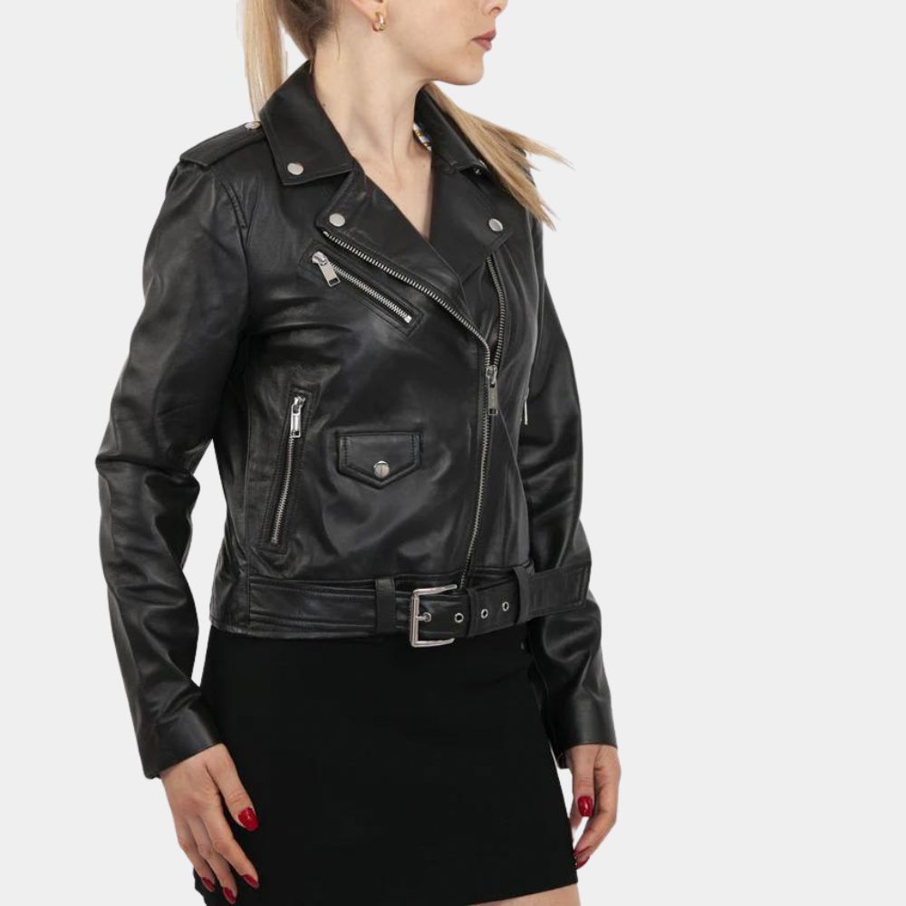 The Defenders Jessica Jones aka Krysten Ritter Classic Motorcycle Jacket - Side View