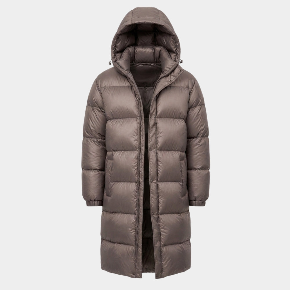 Jacob Elordi Grey Long Puffer Jacket