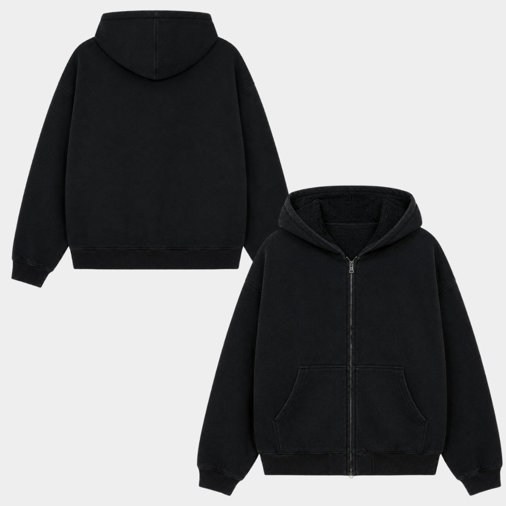 Margaret Qualley Black Zip Up Hoodie