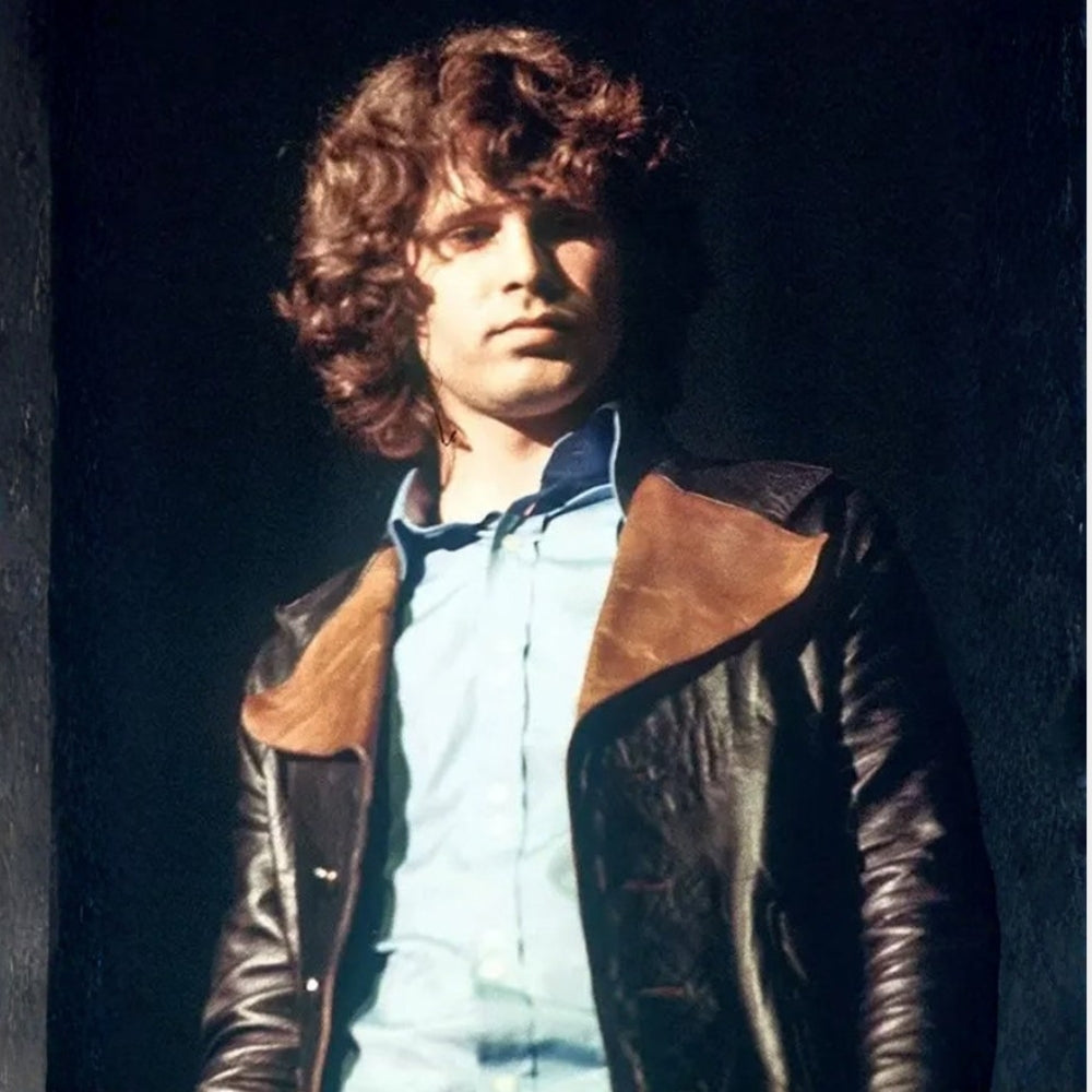The Doors  Jim Morrison Black Leather jacket - Front View