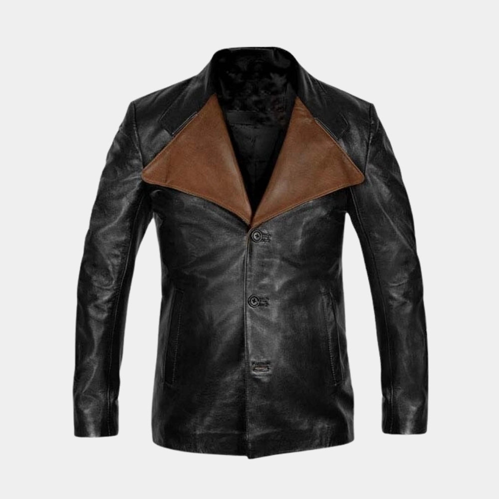 The Doors  Jim Morrison Black Leather jacket - Mannequin Front View