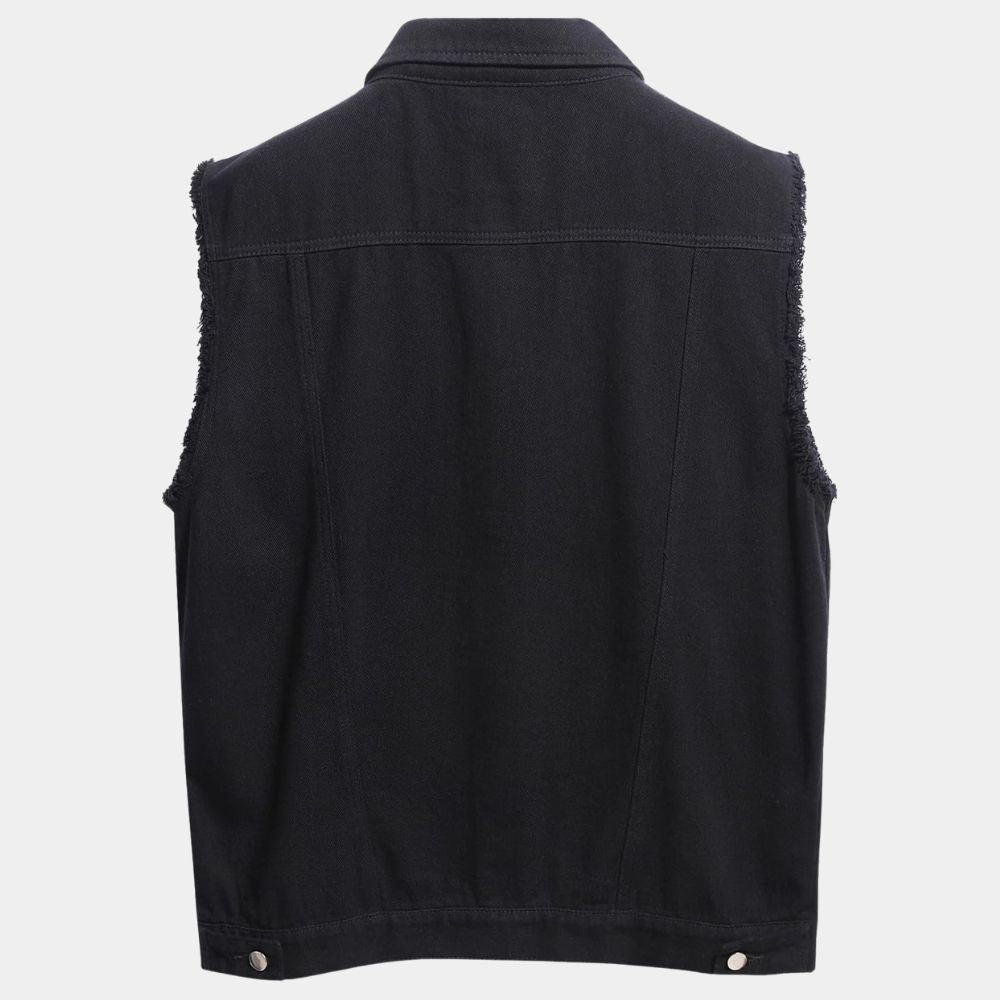 The Electric State Keats aka Chris Pratt Denim Vest - Mannequin Back View