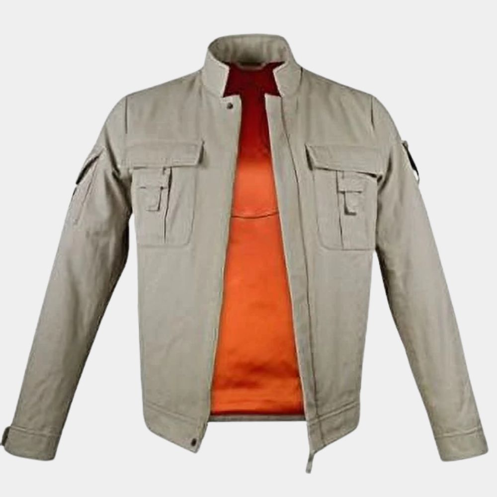 The Empire Strikes Back Luke Skywalker Bespin Beige Color Cotton Jacket - Mannequin Front Open View