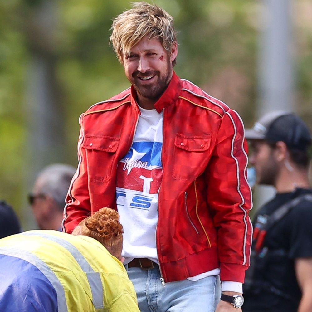 The Fall Guy Ryan Gosling Red Harrington Jacket - Front View