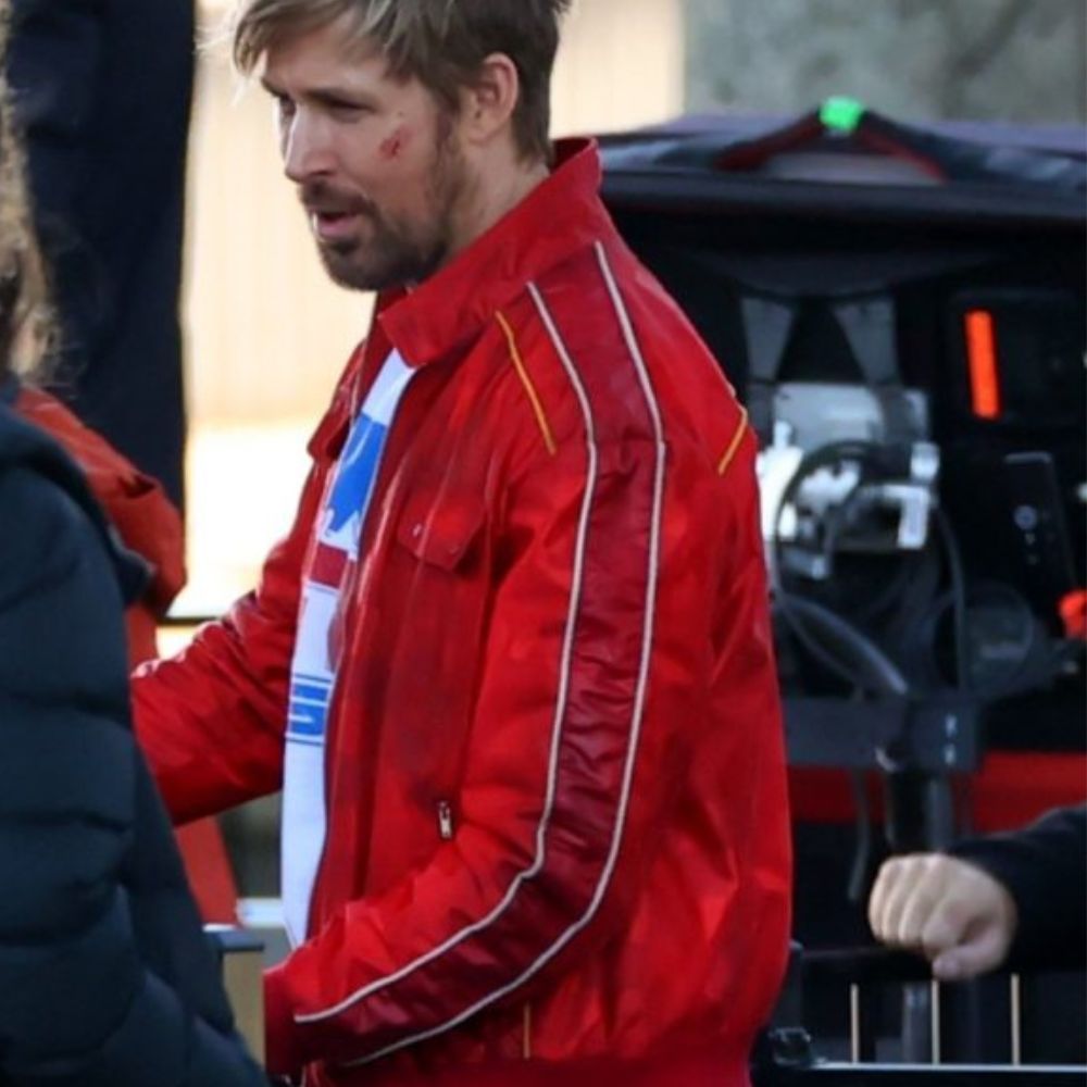 The Fall Guy Ryan Gosling Red Harrington Jacket - Side View