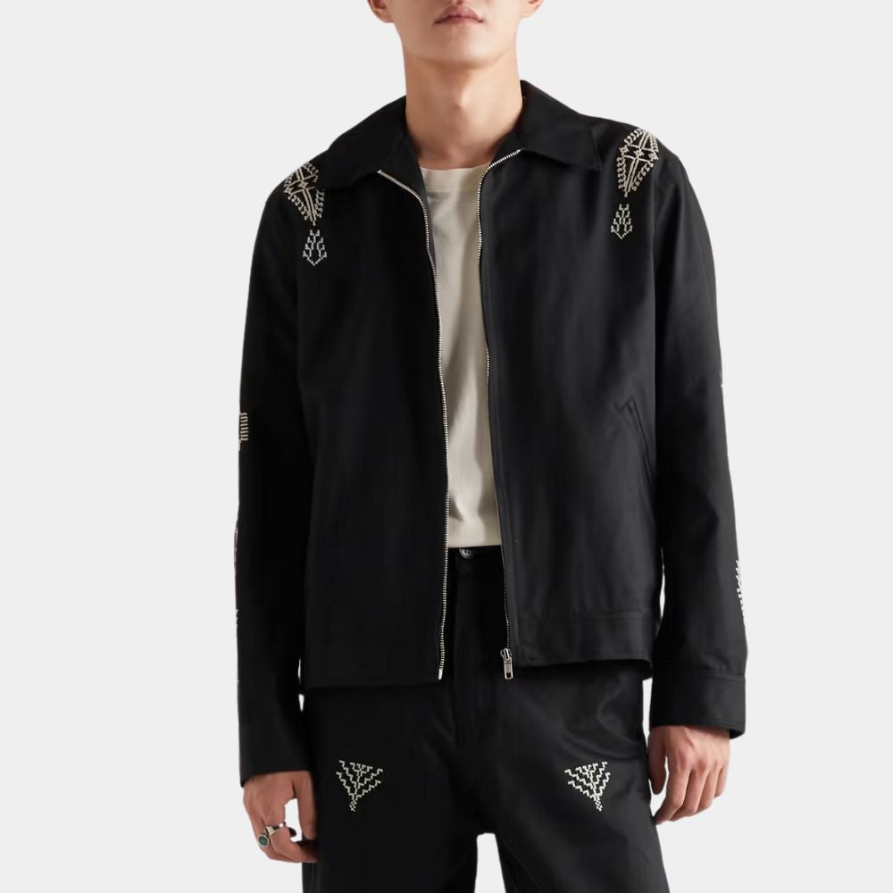 The Idea of You Hayes (Nicholas Galitzine) Black Cotton Jacket - Front View