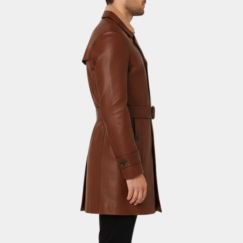 The King’s Man Ralph Fiennes aka Orlando Oxford Tan Car Coat - Side View