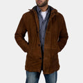 The Last of Us Joel Miller Brown Suede Leather Jacket - Front View