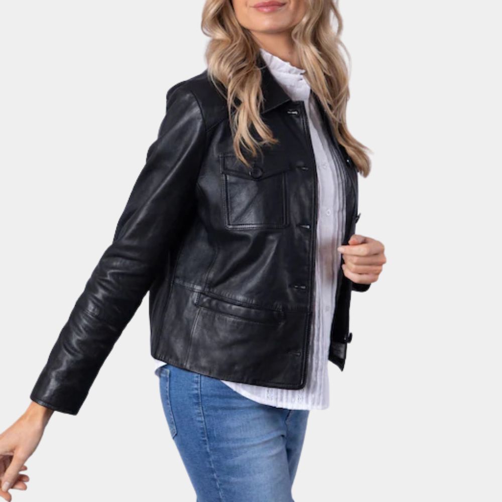 The Life List Alex aka Sofia Carson Leather Jacket - Side View