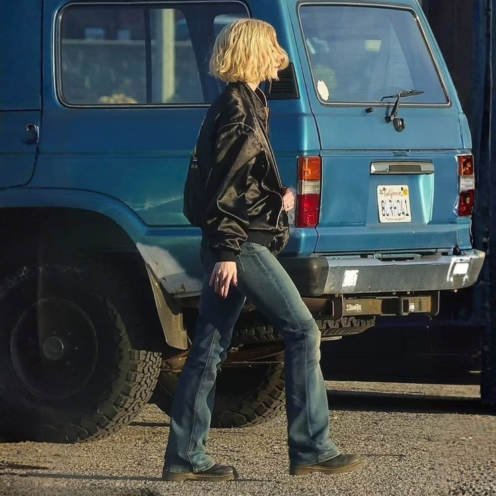 The Menu  Margot Mills Black Leather Jacket - Side View